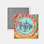 Herstel  Inspirerend Kleurrijke Whimsical Magneet (Voorkant / Achterkant)