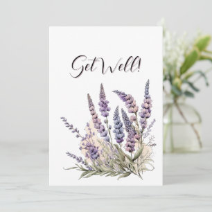 Herstel Lavendel Bloemen Watercolor Kunst Kaart