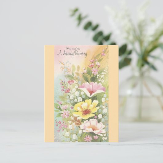  herstel met bloemen briefkaart (Staand voorkant)