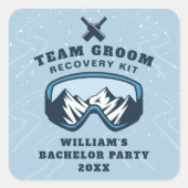 Herstel na vrijgezellen-weekend skivakantie vierkante sticker (Voorkant)