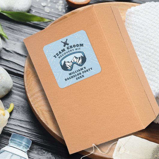 Herstel na vrijgezellen-weekend skivakantie vierkante sticker