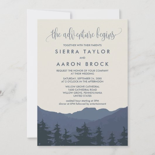 Herstel naar het Bergenavontuur begint bruiloft Kaart (Voorkant)