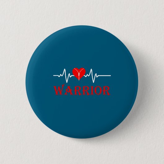 Herstel Overlevende Open Hartchirurgie Hart Krijge Ronde Button 5,7 Cm (Voorkant)