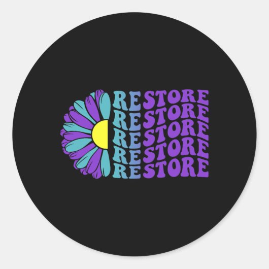 Herstel Preventie Bewustzijn Suower Design Ronde Sticker (Voorkant)