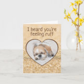 Herstel schattige hond shihtzu slapende hart glitt kaart (Gele Bloem)