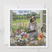 Herstel snel van golfsport met golfbal en bloemen  kaart (Voorkant)