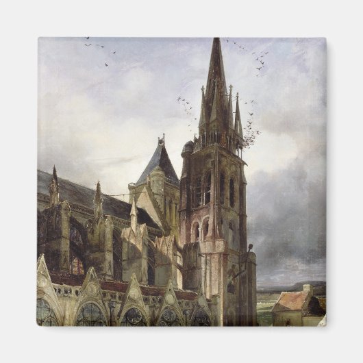 Herstel van de Abbey Church of St. Denis in 1833 Magneet (Voorkant)