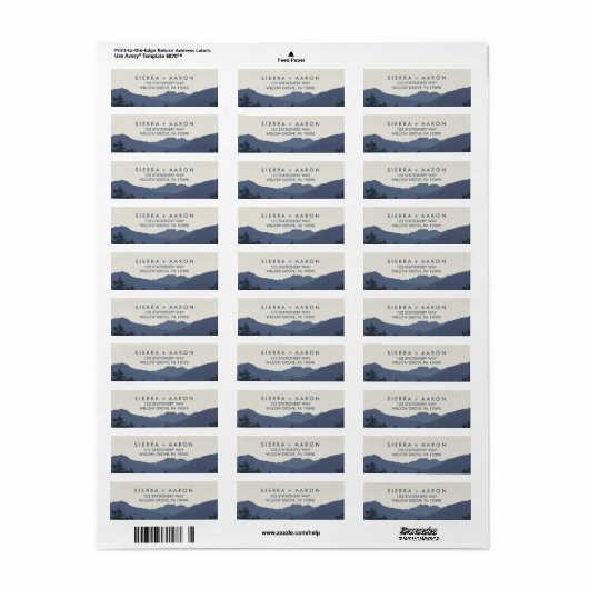 Herstel van de bergenbruiloft etiket (Full Sheet)