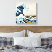 Herstel van de Grote Golf van Kanagawa door Hokusa Canvas Afdruk (Insitu (Slaapkamer))