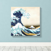 Herstel van de Grote Golf van Kanagawa door Hokusa Canvas Afdruk (Insitu (Houten vloer))