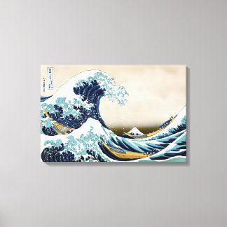 Herstel van de Grote Golf van Kanagawa door Hokusa Canvas Afdruk