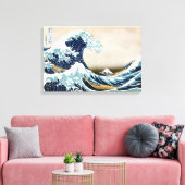 Herstel van de Grote Golf van Kanagawa door Hokusa Canvas Afdruk (Insitu (Woonkamer))