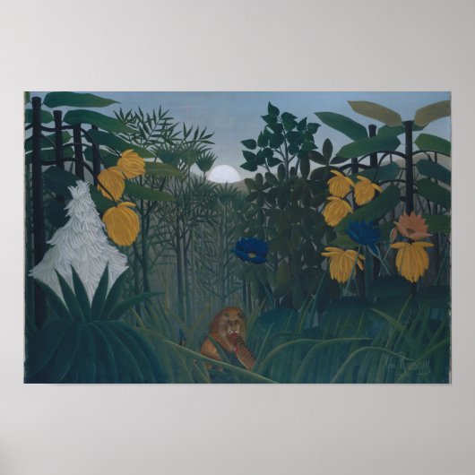 Herstel van de Lion ca. 1907 door Henri Rousseau Poster (Voorkant)