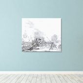 Herstel van de slag om Worcester Canvas Afdruk (Insitu (Houten vloer))