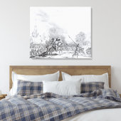 Herstel van de slag om Worcester Canvas Afdruk (Insitu (Slaapkamer))