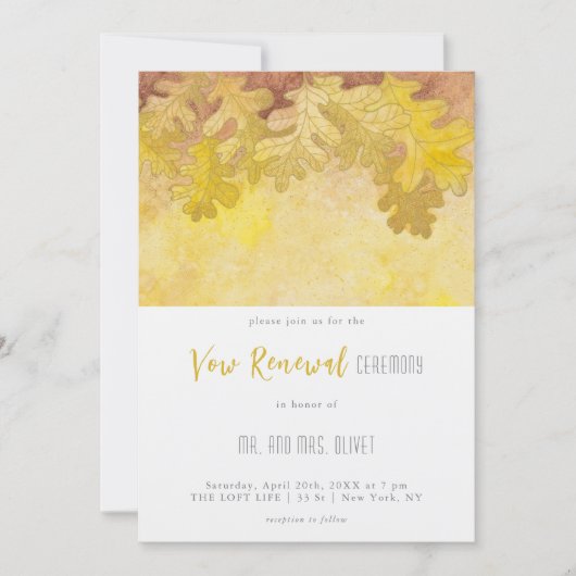 Herstel van geloften met herfst eikenbladeren kaart (Voorkant)