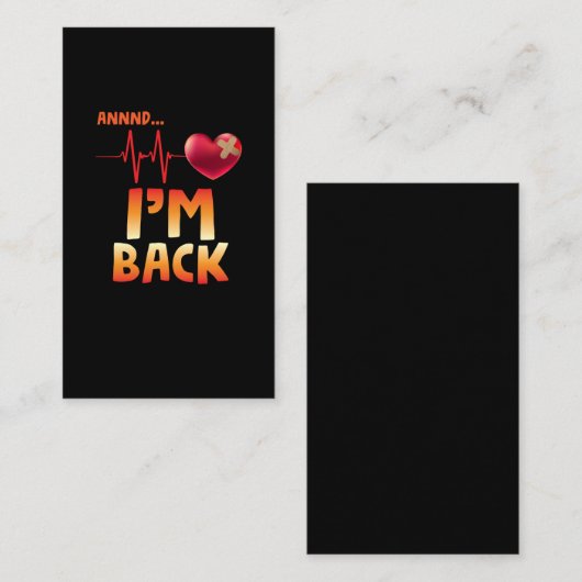 Herstel van hartziekte bypassoperatie visitekaartje (Voorkant / Achterkant)