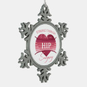 Herstel van heupchirurgie voor vrouwen tin sneeuwvlok ornament (Links)