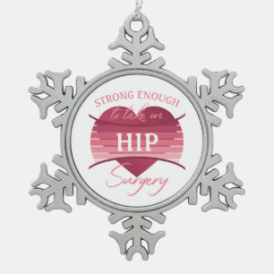 Herstel van heupchirurgie voor vrouwen tin sneeuwvlok ornament