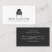 Herstel van meubelen en monogram voor stoffering visitekaartje (Voorkant / Achterkant)