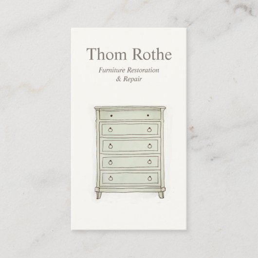 Herstel van meubelen, navulling en reparatie contactkaartje (Voorkant)