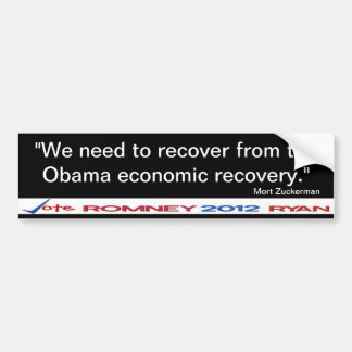 Herstel van Obama economisch herstel ticker Bumpersticker