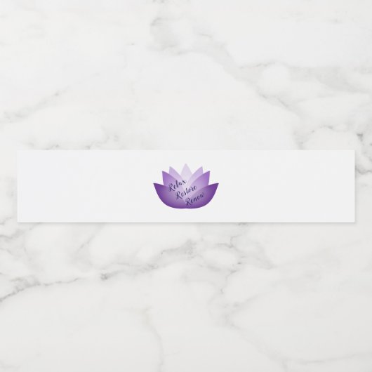 Herstel vernieuwen Paarse Lotus Flower opnieuw Waterfles Etiket (Enkel label)