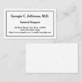 Herstelbaar algemeen chirurg Visitekaartje (Voorkant / Achterkant)