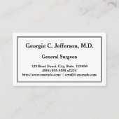 Herstelbaar algemeen chirurg Visitekaartje (Voorkant)