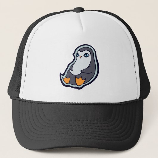 Herstelbaar pinguïn Sweet Big Eyes Ink Tekenontwer Trucker Pet (Voorkant)