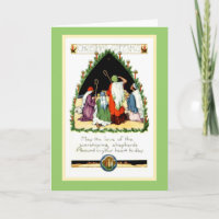 Herstelbare Art Nouveau-kerstherdenkingskaart