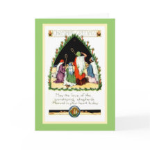 Herstelbare Art Nouveau-kerstherdenkingskaart