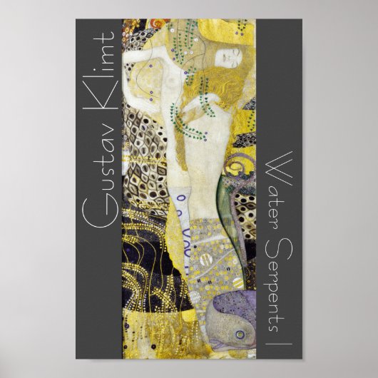 Herstelbare Klimt Water Serpents Art Nouveau Paint Poster (Voorkant)