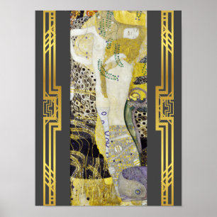 Herstelbare Klimt Water Serpents Art Poster