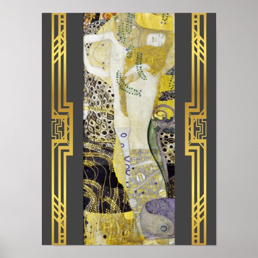 Herstelbare Klimt Water Serpents Art Poster (Voorkant)