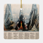 herstelbare Mountain Infographic Kerstmis Keramisch Ornament (Achterkant)