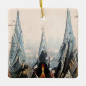 herstelbare Mountain Infographic Kerstmis Keramisch Ornament (Voorkant)