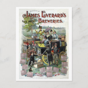 Herstelbare  New York Brewery kalender Briefkaart