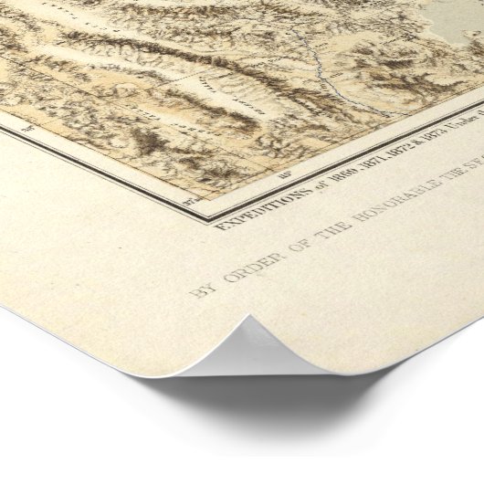 Herstelbare omtrek van het meer van Bonneville Poster (Hoek)