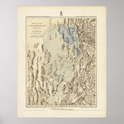 Herstelbare omtrek van het meer van Bonneville Poster (Voorkant)