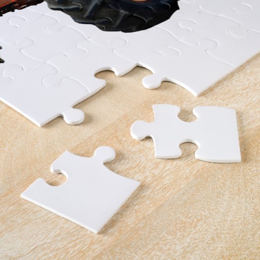 Herstelbare oude rode trekker legpuzzel (Zijkant)