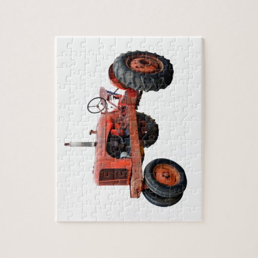 Herstelbare oude rode trekker legpuzzel (Verticaal)