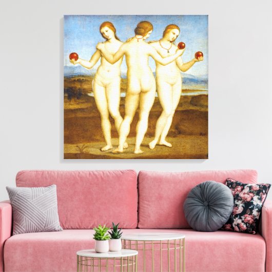 Herstelbare Raphael Klassiek de drie races die sch Canvas Afdruk (Insitu (Woonkamer))