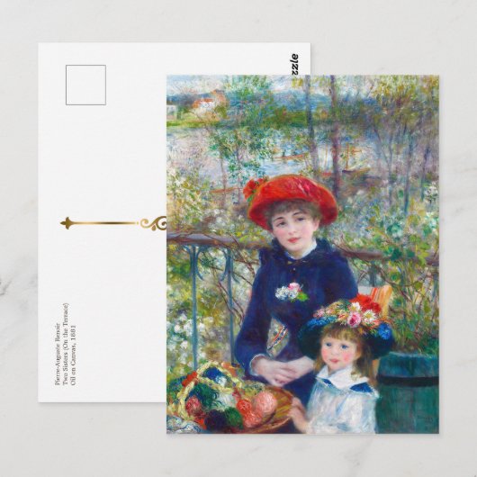 Herstelbare Renoir Twee zussen op het Terrace Artw Briefkaart (Voorkant / Achterkant)