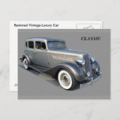 Herstelbare Vintage-auto Briefkaart (Voorkant / Achterkant)