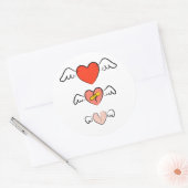 Hersteld hart ronde sticker (Envelop)