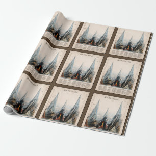 herstelde Mountain Height Infographic, 1850 Cadeaupapier