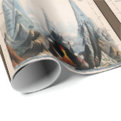  herstelde Mountain Height Infographic, 1850 Cadeaupapier (Rol Hoek)