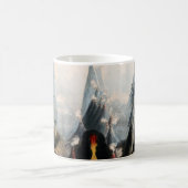 herstelde Mountain Height Infographic, 1850 Koffiemok (Center)