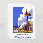 Herstelde Poster van de Reis van Nieuw Zeeland het Briefkaart (Voorkant / Achterkant)